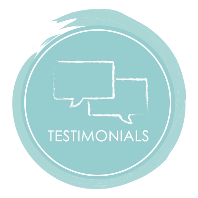 Testimonials Circle A graphic reading "Testimonials"